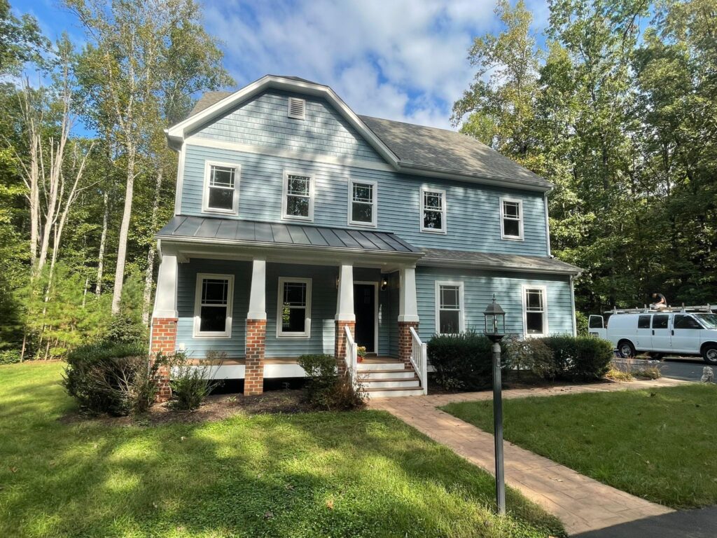 Freshly painted exterior of Richmond home.