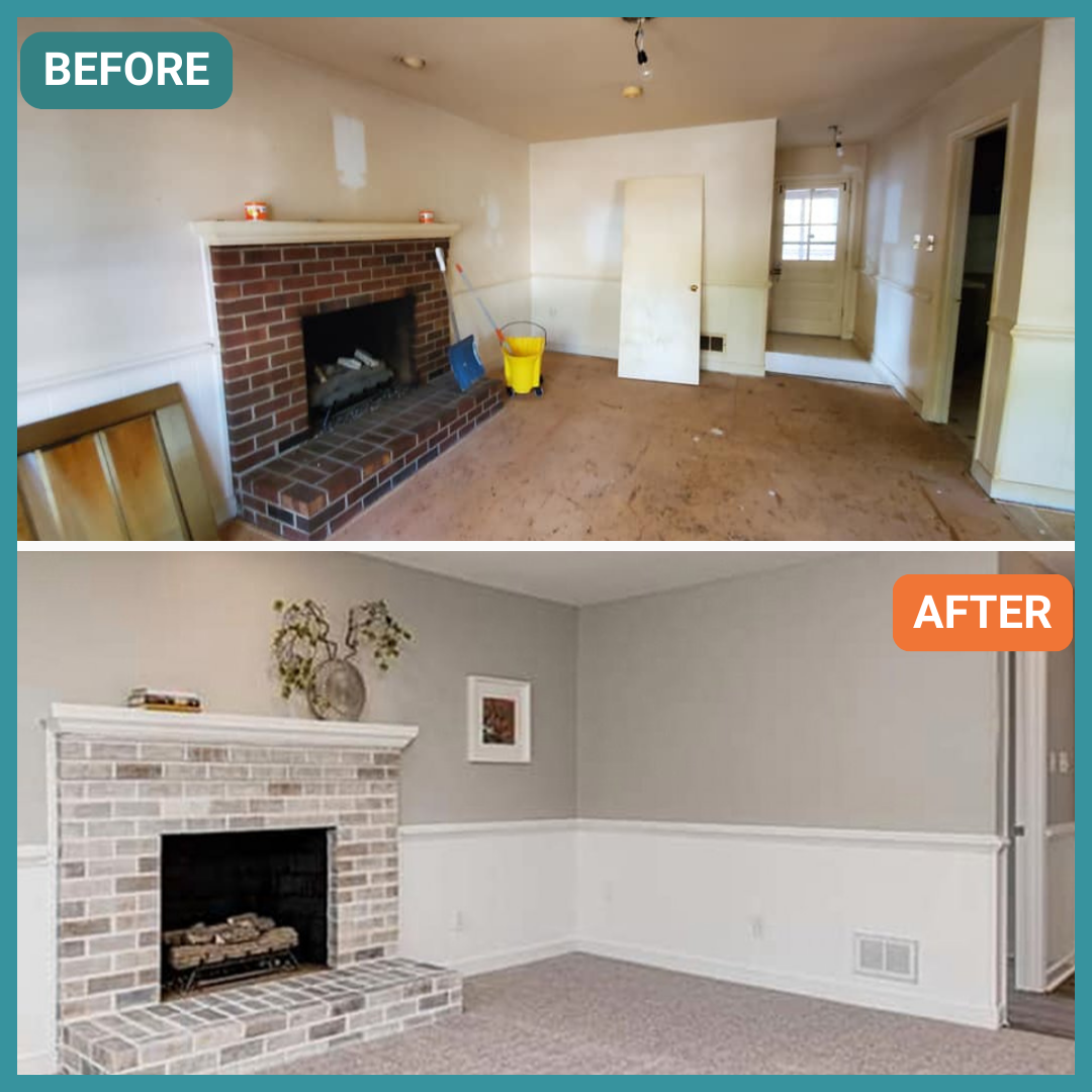 Interior of a Richmond home painted, before & after.