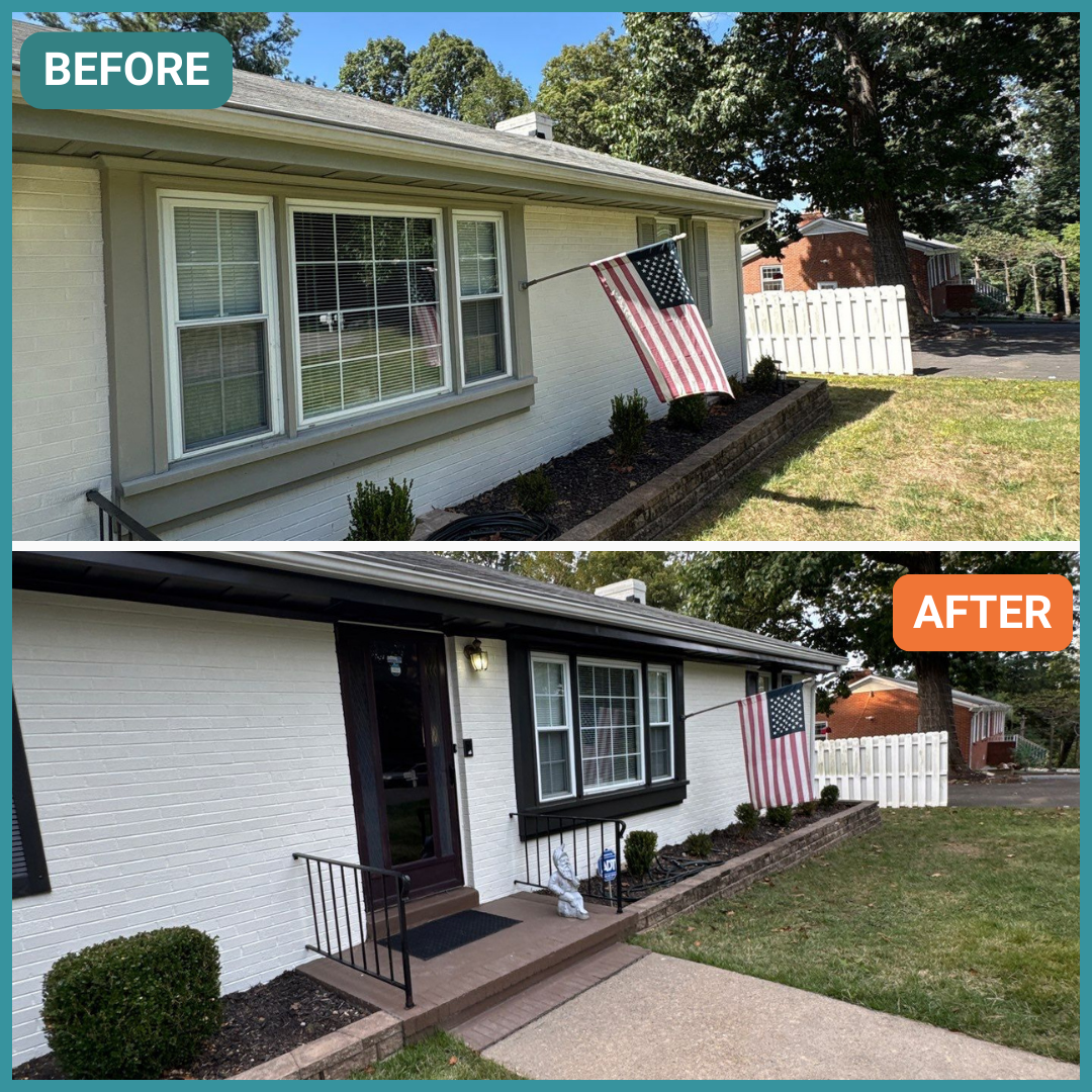 Exterior of a Richmond home painted, before & after.