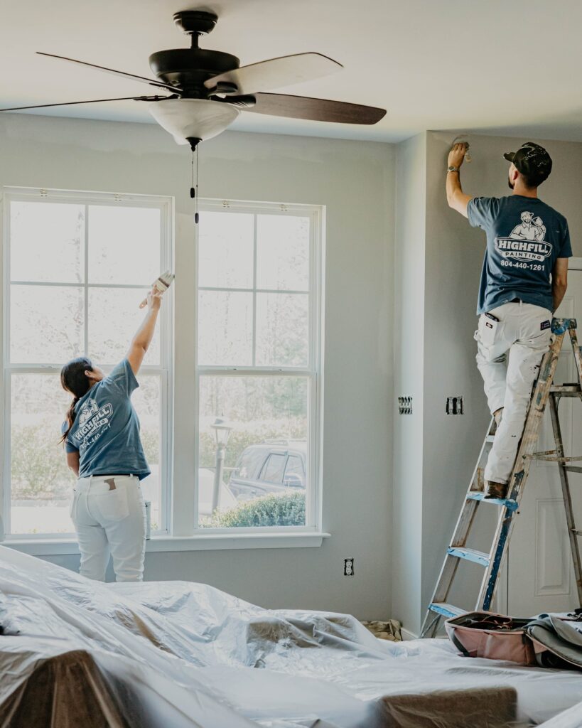 Highfill worker painting the inside of a home in Richmond, VA.