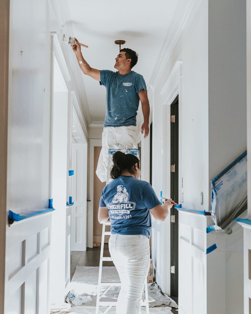 Highfill worker painting the inside of a home in Richmond, VA.